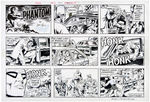 FRED FREDERICKS “THE PHANTOM” 1999 SUNDAY PAGE ORIGINAL ART PAIR.