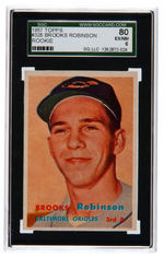 1957 TOPPS #328 BROOKS ROBINSON ROOKIE SGC 80 EX/NM 6.