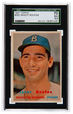 1957 TOPPS #302 SANDY KOUFAX SGC 70 EX+ 5.5.