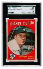 MICKEY MANTLE 1958 & 1959 TOPPS SGC CARD PAIR.