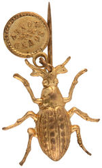 McKINLEY GOLD BUGS FROM 1896: THREE LAPEL STUDS AND TWO STICKPINS.