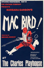 RARE POSTER ADVERTISING THEATRICAL PRODUCTION OF "MAC BIRD!" KENNEDY ASSASSINATION PLAY.