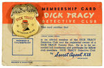 DICK TRACY “TOMMY GUN” REGISTRATION CARD AND BADGE.