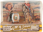 "DALE EVANS QUEEN OF THE WEST WRIST WATCH" WITH BOX.