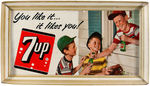 “7UP YOU LIKE IT...IT LIKES YOU!” BASEBALL THEME STORE DISPLAY SIGN.