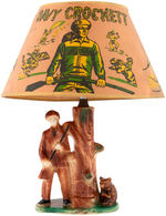 "DAVY CROCKETT" FIGURAL LAMP WITH SHADE.