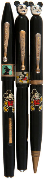 "MICKEY MOUSE INKOGRAPH" PENS/PENCIL TRIO.