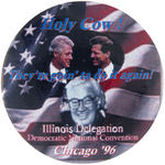 CLINTON/GORE "ILLINOIS DELEGATION" CHICAGO 1996 SCARCE BUTTON.