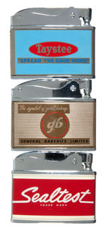 AMERICAN FOOD RELATED COMPANY GROUP OF SEVEN LIGHTERS.