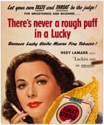 HEDY LAMARR LUCKY STRIKE CIGARETTES ADVERTISING SIGN.