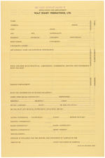 "AN INTRODUCTION TO THE WALT DISNEY STUDIOS" ARTIST APPLICANT MANUAL & APPLICATION FORM.