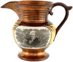 "GENERAL JACKSON THE HERO OF NEW ORLEANS" COPPER LUSTER PITCHER HAKE #3015.