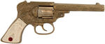 "STEVENS 49-ER" GOLD FINISH BOXED CAST IRON CAP GUN.