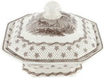 HARRISON 1840 SUPERB LARGE COLUMBIAN STAR COVERED BOWL UNLISTED IN HAKE.