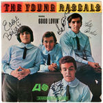 "THE YOUNG RASCALS" SIGNED RECORD COVER.