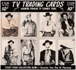 "TV TRADING CARDS - POPULAR TV COWBOY STARS" STORE SIGN.