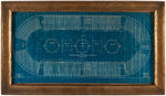 RINGLING BROS., BARNUM & BAILEY FRAMED 1945 CIRCUS BLUEPRINTS.