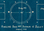 RINGLING BROS., BARNUM & BAILEY FRAMED 1945 CIRCUS BLUEPRINTS.