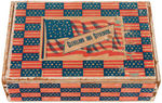 FLAG MOTIF "CLEVELAND AND STEVENSON" JUGATE CIGAR BOX 1892.