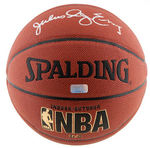 JULIUS "DR. J" ERVING & LARRY BIRD SIGNED BASKETBALL PAIR.