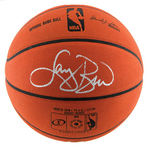 JULIUS "DR. J" ERVING & LARRY BIRD SIGNED BASKETBALL PAIR.