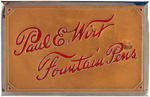 "PAUL E. WIRT FOUNTAIN PENS" TIN ADVERTISING SIGN.