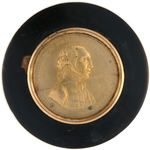 GEORGE WASHINGTON BRASS SHELL UNDER GLASS SNUFF BOX BY THOMAS HALLIDAY.