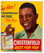 WILLIE MAYS CHESTERFIELD CIGARETTES ADVERTISING SIGN.