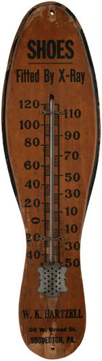 SHOE STORE FIGURAL FOOTPRINT ADVERTISING THERMOMETER,