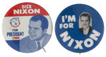 NIXON PAIR OF SCARCE 1960 PORTRAIT BUTTONS.