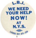 SCARCE JOHNSON ISSUED BY UNION "LODGE 801 AFL-CIO."