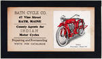 INDIAN MOTORCYCLES DEALER SIGN FEATURING "INDIAN POWERPLUS - MODEL NE."