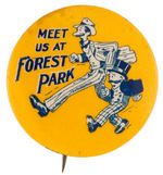 MUTT AND JEFF SAY “MEET US IN FOREST PARK.” BUTTON