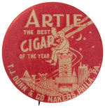 "ARTIE THE BEST CIGAR OF THE YEAR" c.1900-01 AND FROM HAKE'S CPB.