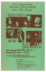 AEROSMITH - RUSH - R.E.O. SPEEDWAGON CONCERT POSTER.