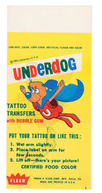 "UNDERDOG TATTOO" EXTENSIVE GROUP OF GUM WRAPPERS.