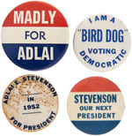 STEVENSON FOUR SLOGAN BUTTONS FROM 1952 & 1956.