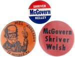 McGOVERN GROUP OF THREE COATTAIL BUTTONS.