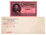 GOP 1920 CONVENTION 6 TICKETS, ENVELOPE & 1908 TICKET.