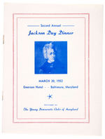 JFK 1953 PROGRAM BALTIMORE JACKSON DAY DINNER.