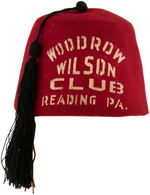 "WOODROW WILSON CLUB READING PA." FEZ HAT.