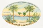 "KINNE'S LAUNDRY" MIRROR WITH GARDEN OF EDEN SCENE.