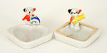 BONZO CHINA HEART/DIAMOND ASHTRAYS.