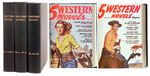 "5 WESTERN NOVELS" HARDCOVER BOUND COLLECTION LOT.