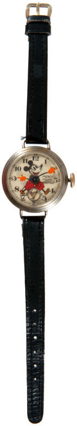 "MICKEY MOUSE" RARE FIRST VERSION ENGLISH WRIST WATCH BY INGERSOLL.