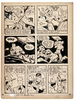 KEN BATTLEFIELD BUCK JONES ORIGINAL ART PAIR FOR TWO DIFFERENT ISSUES OF “MASTER COMICS”.