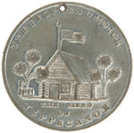 HARRISON 1840 LARGE AND NEAR UNCIRCULATED WHITE METAL TOKEN.