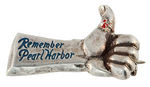 "REMEMBER PEARL HARBOR" RARE STERLING SILVER THUMBS UP PIN.