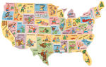 “BURRY’S HOWDY DOODY COOKIES” PREMIUM PUZZLE MAP AND STORE SIGN.