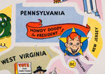 “BURRY’S HOWDY DOODY COOKIES” PREMIUM PUZZLE MAP AND STORE SIGN.